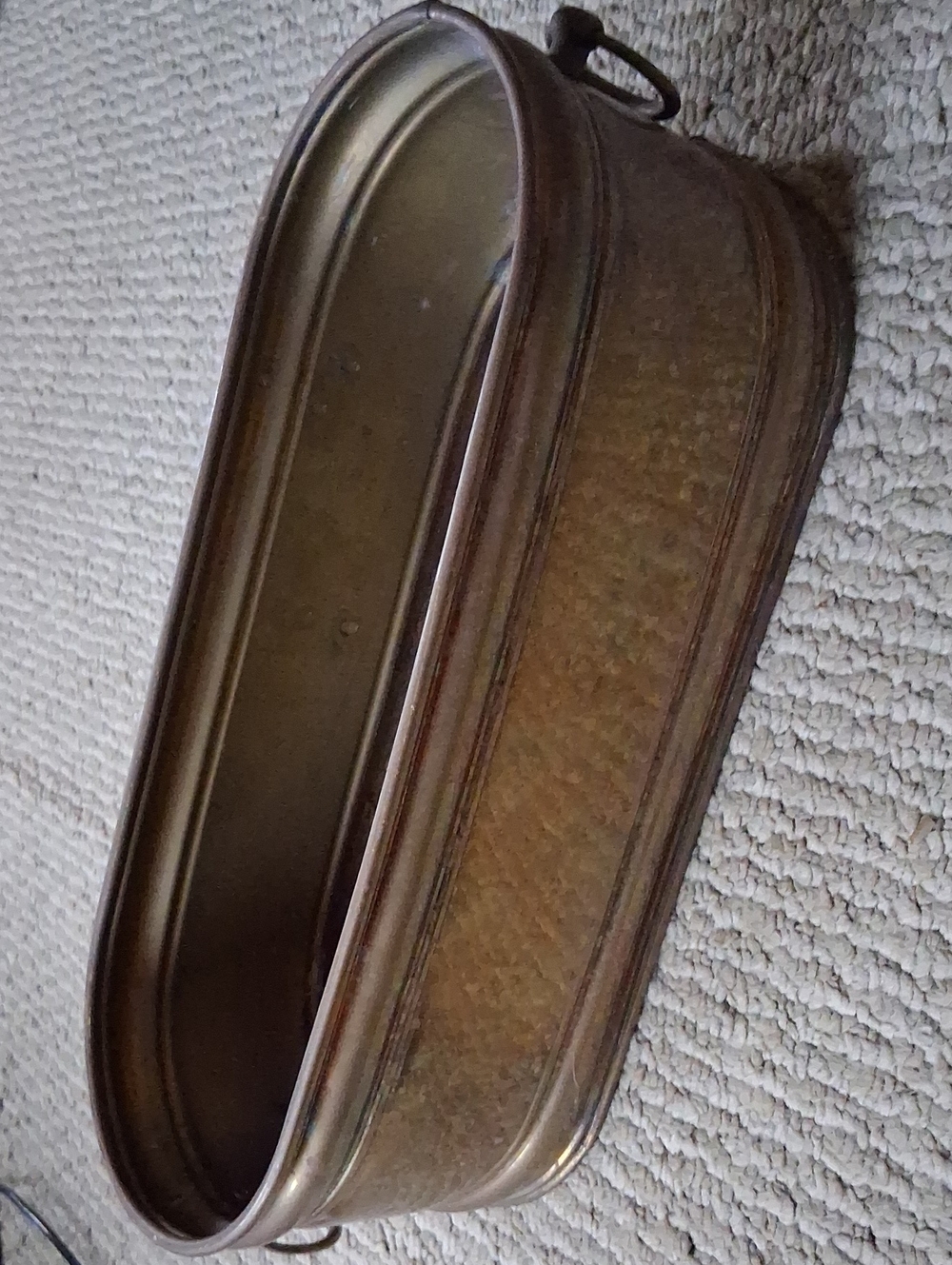 Vintage Long Hammered Brass Planter - Holland